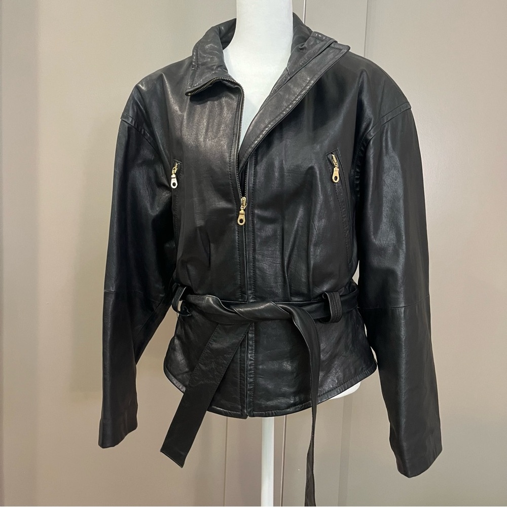 Pristine Vintage Wilson’s Leather Jacket w/ Belt and Hidden Pocket